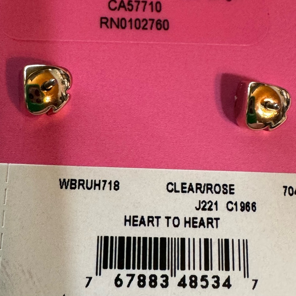 Kate Spade Gold 3 Tier Heart Earrings with Cubic Zirconia - Picture 3 of 3
